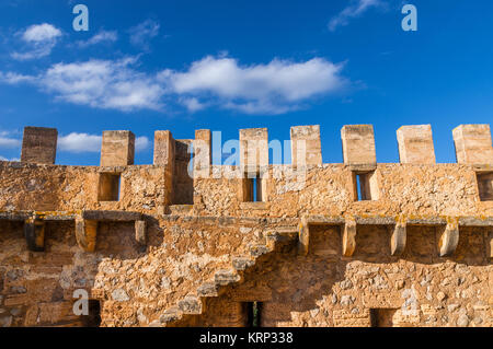 fortress wall of the castell de capdepera in mallorca Stock Photo