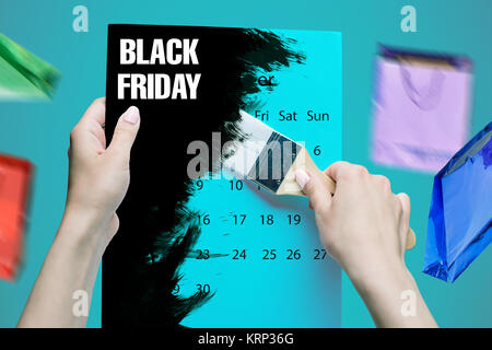 Black Friday sale - holiday shopping concept Stock Photo