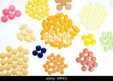 bunte Tabletten - coloured tablets Stock Photo