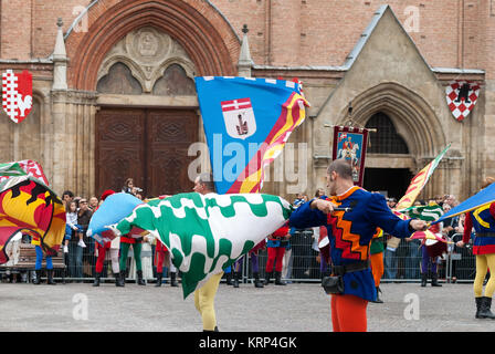 the historical Medieval parade of the Palio Stock Photo