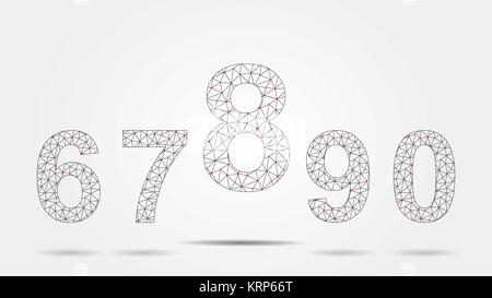 The Arabic numerals are made up of dots and lines Stock Vector