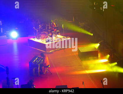 ANAHEIM, CA - FEBRUARY 15: Musicians/singers Tyler Joseph and Josh Dun of Twenty One Pilots perform onstage on Emotional Roadshow World Tour on February 15, 2017 in Anaheim, California. Photo by Barry King/Alamy Stock Photo Stock Photo