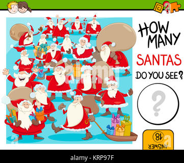 counting santa claus activity Stock Photo