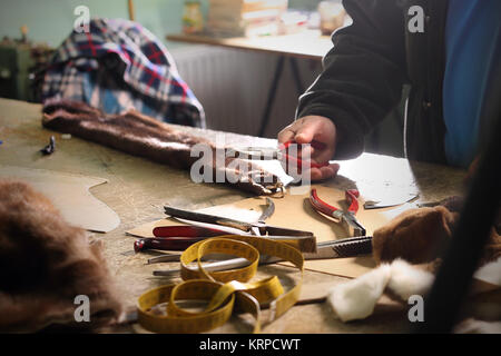 Pracownia kuÅ›nierza, projektowanie futer. Stock Photo