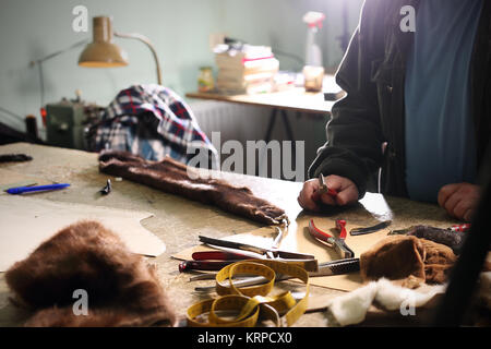 Pracownia kuÅ›nierza, projektowanie futer. Stock Photo