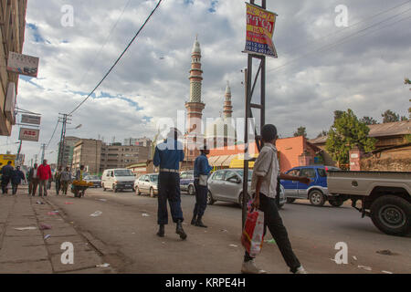 ETHIOPIA ADDIS ABABA,DECEMBER 12,2013. People on the street in Addis Ababa Decemder 12,2013. Stock Photo