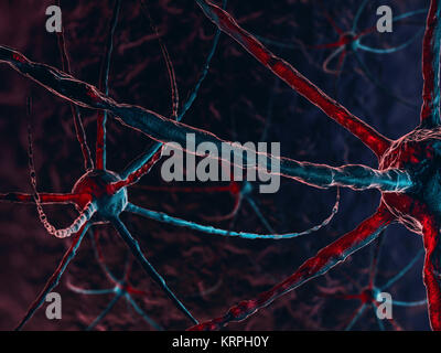 Neural network on a dark blue background. 3D rendering Stock Photo - Alamy