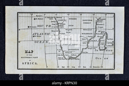 1830 Nathan Hale Map - South Africa - Cape of Good Hope Congo Angola Madagascar Cape Colony Stock Photo