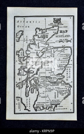 1830 Nathan Hale Map - Scotland - Edinburgh Aberdeen Glasgow Stirling Perth Loch Ness Stock Photo