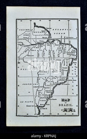 1830 Nathan Hale Map - South America Stock Photo