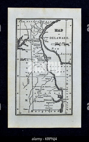 1830 Nathan Hale Map - Delaware - Wilmington Dover - United States Stock Photo