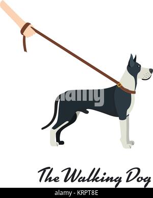 Great Dane dog breed - on white background. Vector illustration Stock Vector