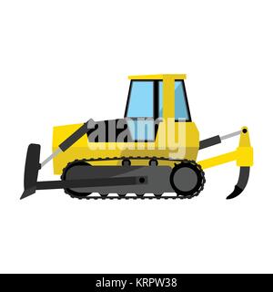 bulldozer on a white background Stock Vector