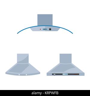 metallic cooker hood isolated on white background Stock Vector