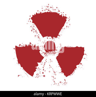 Radioactive Splat Illustration of x ray warning sign with red light and blur effect. X ...