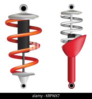 Two shock absorbers on a white background. vector illustration Stock Vector