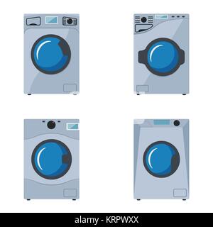 washing machine on a white background Stock Vector