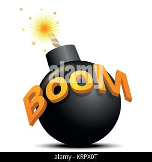 Black bomb ready to explode. The illustration on white background Stock ...