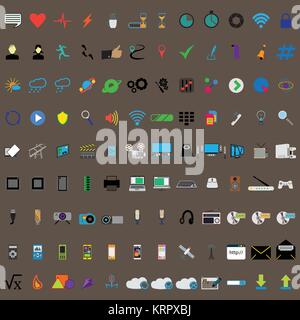 108 icons for design Communication icons set Stock Vector