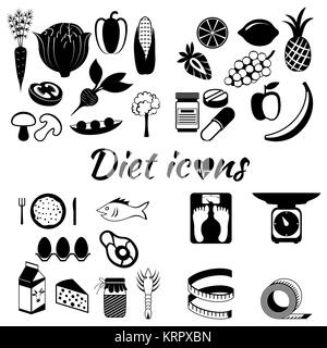 Healthy lifestyle, a healthy diet and daily routine. vector silhouette Stock Vector