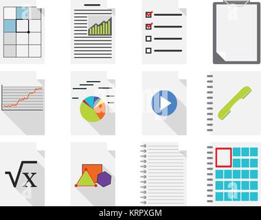 Document icons - Isolated on black background Stock Vector