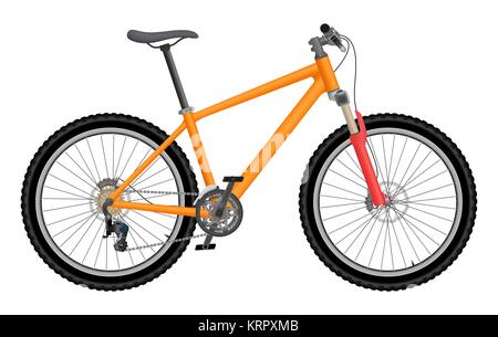 Vector orange bike isolated on white background Stock Vector