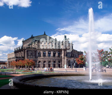 Semper Opera House, Theatreplatz, Dresden, Saxony, Germany Stock Photo