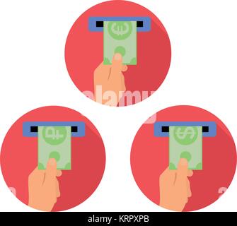 Concept of payment options in flat style - vector icons Stock Vector