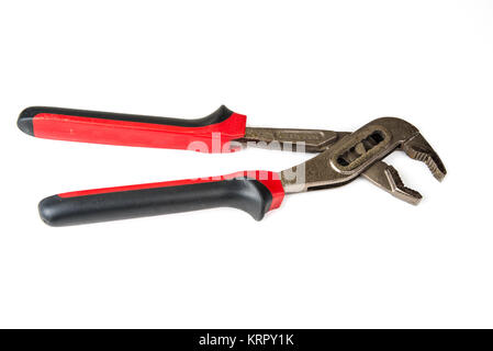 Straight Jaw Tongue and Groove Pliers on the white background Stock Photo