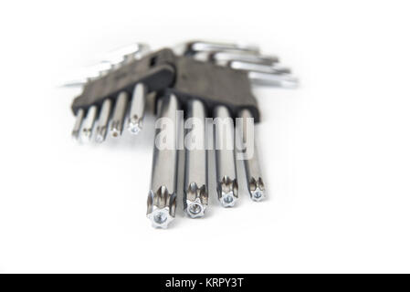 Torx set in plastic holder on the white Stock Photo