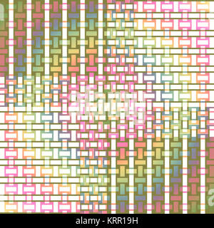 Abstract geometric seamless background. Regular rectangles and stripes pattern, multicolored netting. Stock Photo