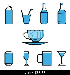 beverages icon set - stock vector illustration Stock Vector