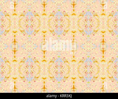 Abstract geometric seamless retro background. Regular ornaments in pink, light blue and yellow shades, ornate and dreamy. Stock Photo