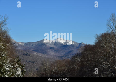 A view of Snowy Mountain near Indian Lake in the Adirondack Mountains, NY, USA in early winter with snow. Stock Photo