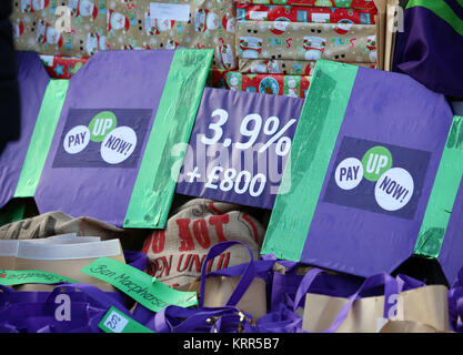 Unison deliver 5,000 'fair pay now' cards to constituency MSPs demanding the Scottish Government 'pays up on NHS pay' outside Scottish Parliament in Edinburgh. Stock Photo