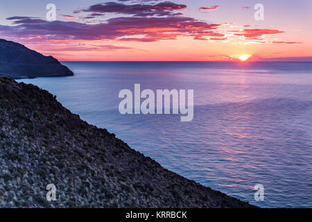 Landscape from the viewpoint of the Amatista. Natural Park of Cabo de Gata. Spain. Stock Photo