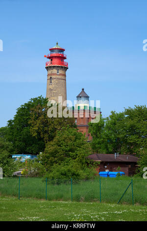 New and old lighthouse at Cape Arkona, North cape, Ruegen island, Mecklenburg-Western Pomerania, Baltic Sea, Germany, Europe Stock Photo