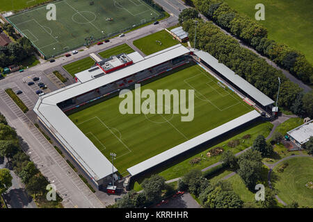 An aerial view of Broadhurst Park, home of FC United of Manchester ...