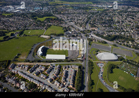 An aerial view of the area around the Odsal Stadium, home of Bradford Bulls RLFC. Stock Photo