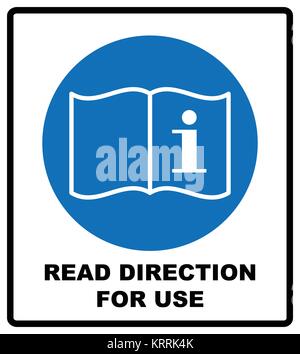 Refer to instruction manual sign. Vector illustration of circular blue