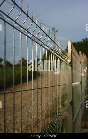 Welded wire fence. Stock Photo