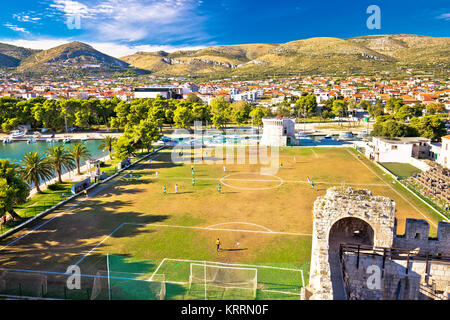 Trogir landmarks and soccer field view Stock Photo