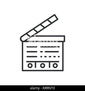 Clapperboard - line design single isolated icon Stock Vector