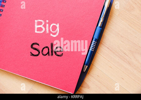 Big sale text concept on notebook Stock Photo