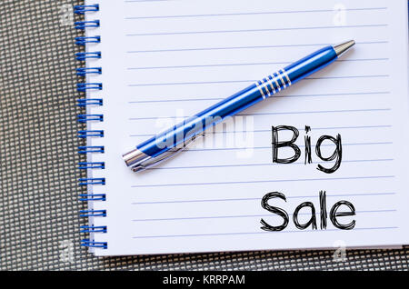 Big sale text concept on notebook Stock Photo