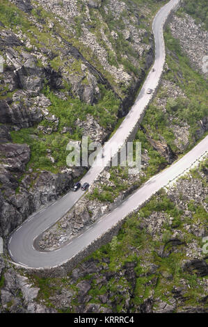 look 11km to the trollstigen one of the most famous roads of the world Stock Photo