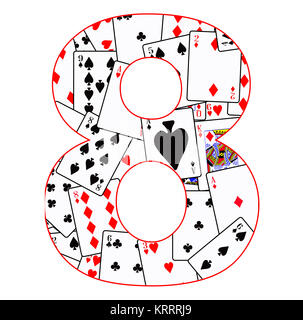 8, eight of hearts diamonds clubs spades cards Stock Photo: 18505788 ...