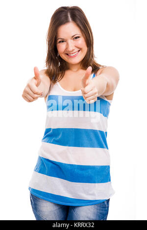 Woman whit thumbs up Stock Photo