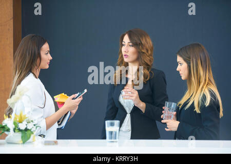 Discussing business, brainstorming, office, meeting Stock Photo