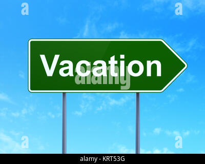 Travel concept: Vacation on road sign background Stock Photo